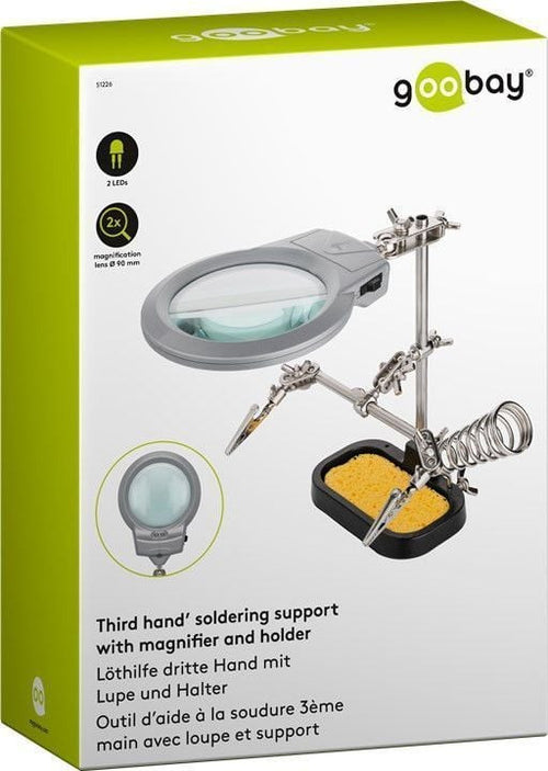 Supporto Saldatura a Tre Bracci con Lente LED e Spugna