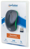 Mouse Ottico Wireless con Micro Ricevitore USB 1000dpi Nero/Verde