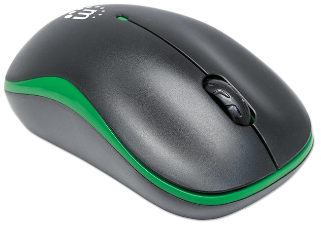 Mouse Ottico Wireless con Micro Ricevitore USB 1000dpi Nero/Verde