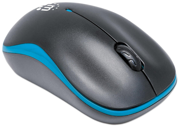 Mouse Ottico Wireless con Micro Ricevitore USB 1000dpi Nero/Azzurro