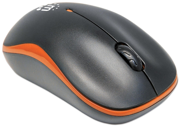 Mouse Ottico Wireless con Micro Ricevitore USB 1000dpi Nero/Arancione