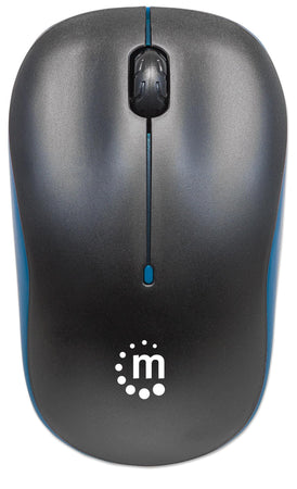 Mouse Ottico Wireless con Micro Ricevitore USB 1000dpi Nero/Azzurro