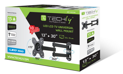 Supporto a Muro per TV LED LCD 13-30'' Full-Motion Nero