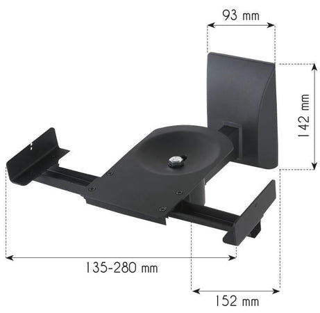 Coppia Staffe Speakers a Parete fino a 25kg Nero