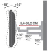 Supporto a Muro per TV LED LCD 19-37'' Full-Motion Nero