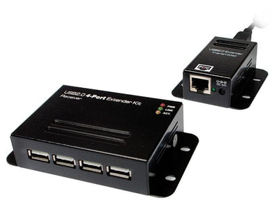 Extender USB su Cavo Cat.5/5e/6 fino a 50m con Hub 4 Porte