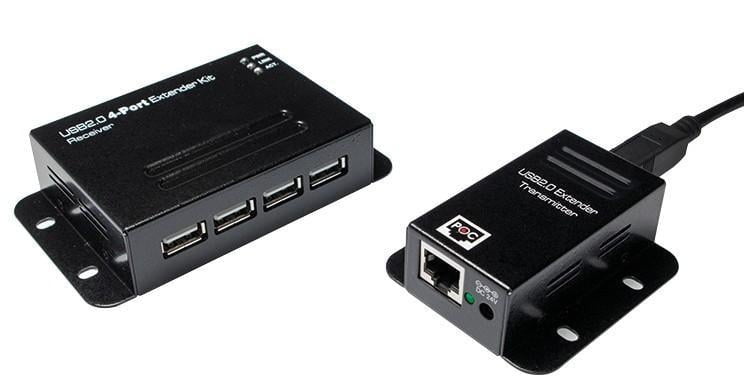 Extender USB su Cavo Cat.5/5e/6 fino a 50m con Hub 4 Porte