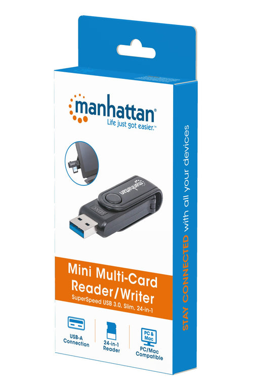 Mini Lettore/Scrittore di Card USB 3.0, 24 in 1 Nero