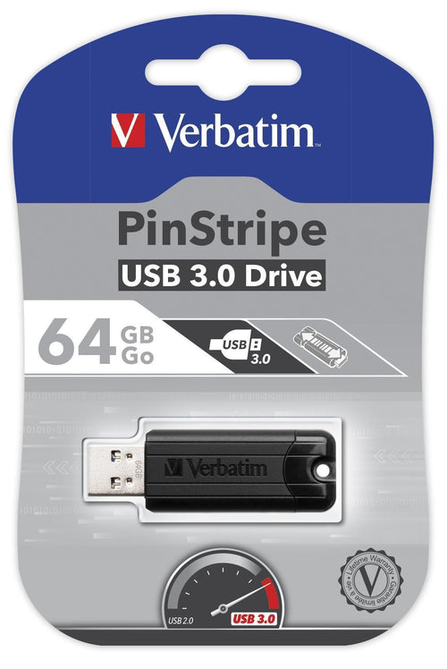Memoria USB 3.0 PinStripe da 64Gb Colore Nero