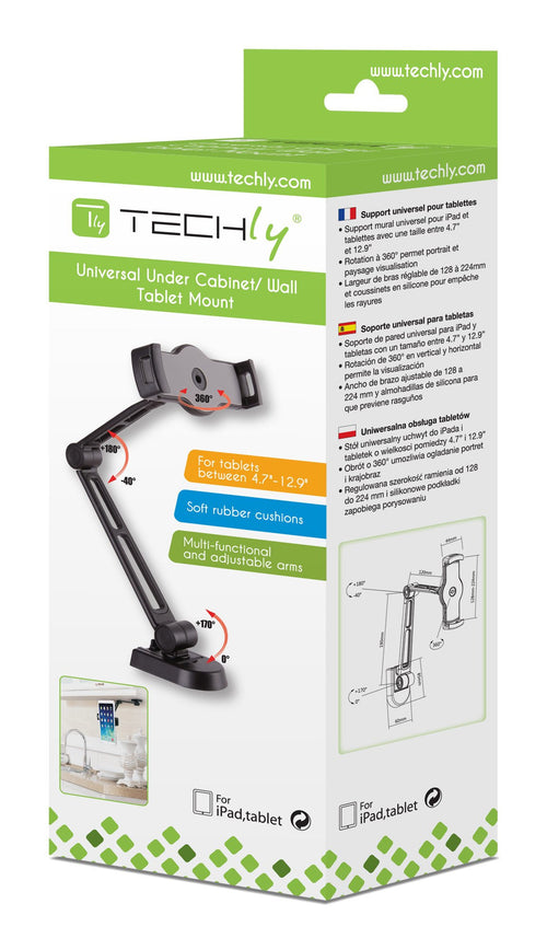 Supporto Estensibile per Tablet e i-Pad 4.7''-12.9'' da Muro o Sottopensile