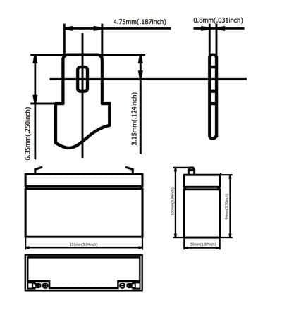 Batteria Ricaricabile 6V 12Ah, Ultracell UL12-6(Faston 187 - 4.8 mm)