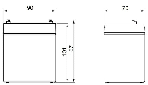 Batteria al Piombo 12V 5Ah (Faston 6,3mm)