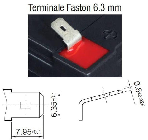 Batteria al Piombo 12V 9Ah (Faston 6,3mm)