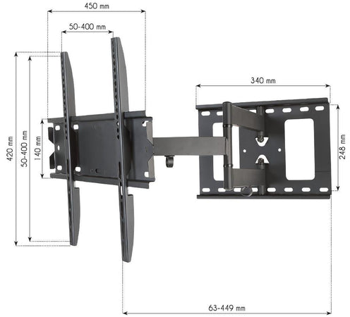 Supporto a Muro per TV LED LCD 23-55'' Estensibile Slim Full-Motion
