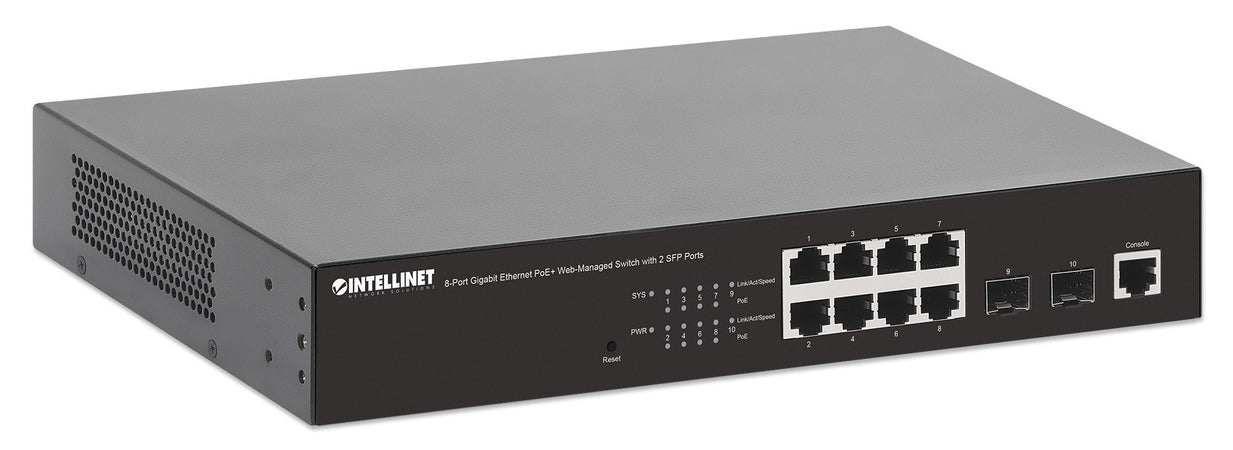 Switch Gigabit Ethernet 8 Porte PoE+ Web-Managed con 2 porte SFP