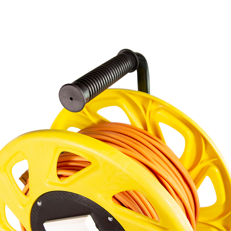 Cavo Patch Cat6A Plug RJ45 S/FTP LSZH con Avvolgicavo 60m Arancione