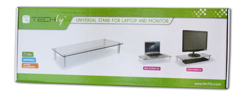 Ripiano Universale in Vetro Trasparente per Monitor Laptop Notebook