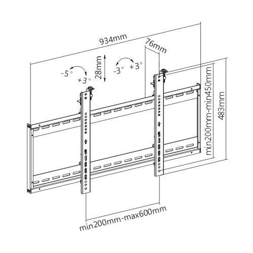 Supporto a muro per TV LED LCD 45-70'' per applicazioni videowall