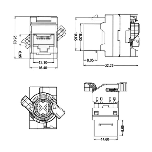 Frutto Keystone RJ45 Cat.6A UTP Tooless