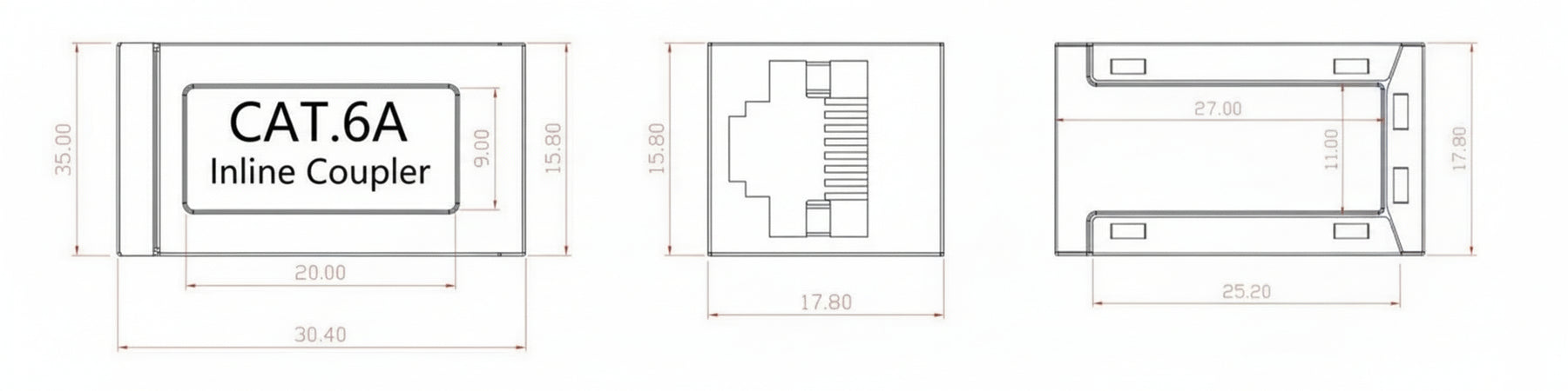 Accoppiatore Cat.6A 10GE RJ45 STP