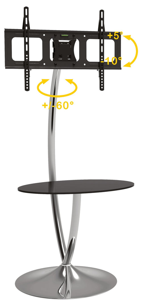 Supporto a Pavimento con Base Rotonda e Mensola per TV LCD/LED 32-70''