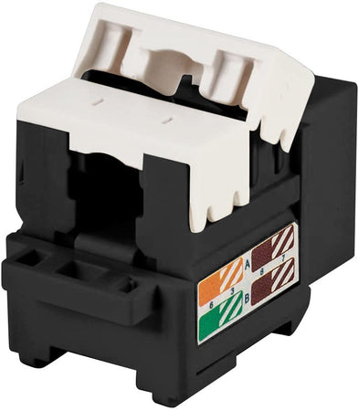 Frutto Keystone RJ45 Cat.5E UTP IDC 90&deg Nero