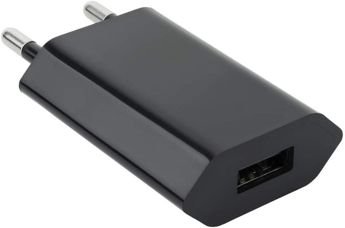 Caricatore USB 1A Compatto Spina Europea Nero