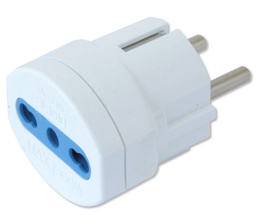 Adattatore spina Schuko a presa 10/16A Bianco
