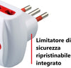 Adattatore Triplo Spina 2P+T Presa Bipasso 2P+T con Schuko