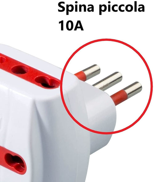 Adattatore Triplo Spina 2P+T Presa Bipasso 2P+T