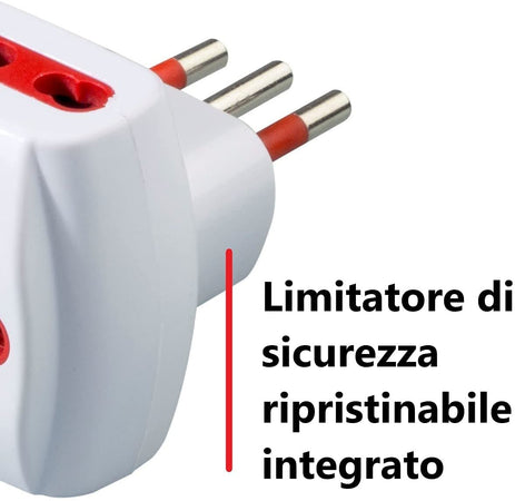 Adattatore Triplo Spina 2P+T Presa Bipasso 2P+T