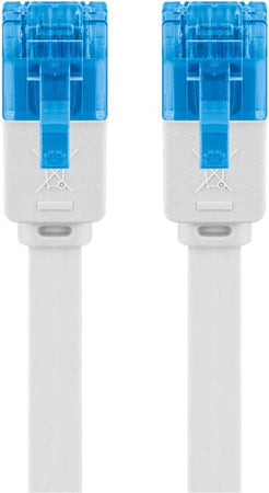 Cavo di Rete Patch Piatto in Rame Cat.6A UTP 10m Bianco