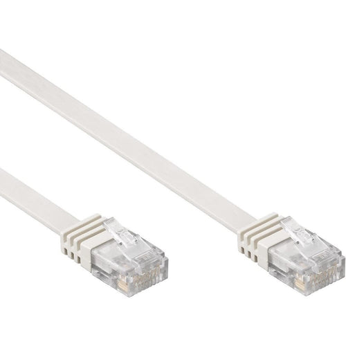 Cavo di Rete Patch Piatto in CCA Cat.5E Bianco UTP 0,5m