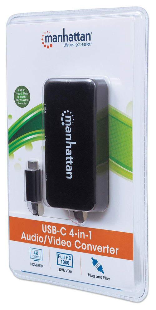 Adattatore Convertitore USB-C&trade 4 in 1 a DP/HDMI/DVI/VGA Nero