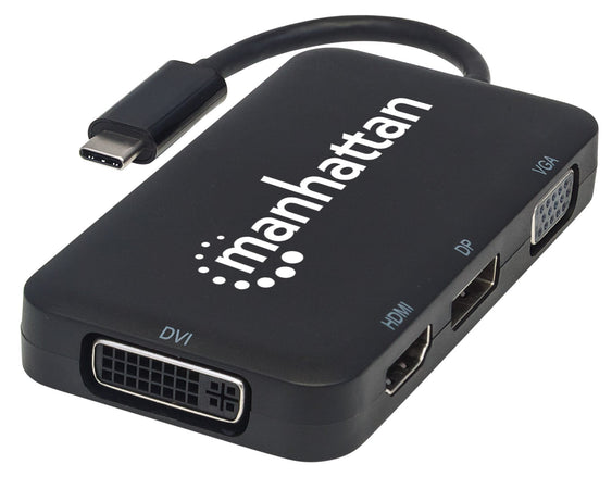 Adattatore Convertitore USB-C&trade 4 in 1 a DP/HDMI/DVI/VGA Nero