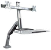 Supporto Scrivania Doppio Monitor 13''-27'' Molla a Gas Ripiano Tastiera