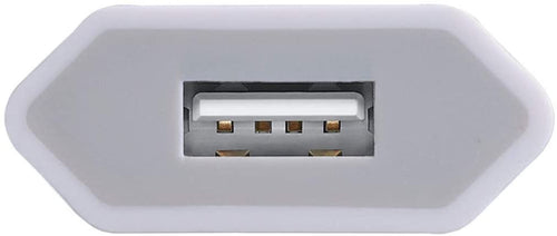 Caricatore USB 1A Compatto Spina Europea Bianco