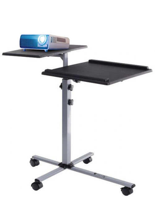 Carrello per Proiettore e Notebook a Due Ripiani Regolabile in Altezza