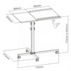 Carrello per Proiettore e Notebook a Due Ripiani Regolabile in Altezza