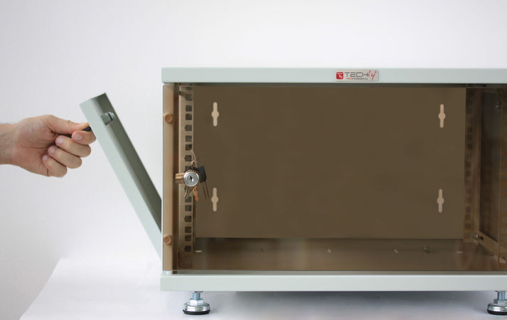 Armadio Rack 19'' a Muro 6U prof. 450 Nero Assemblato