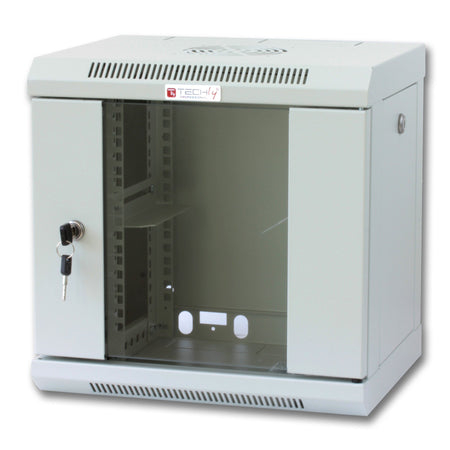 Armadio Rack 10'' a muro 6 unit&agrave con pannelli asportabili Grigio prof. 300 mm