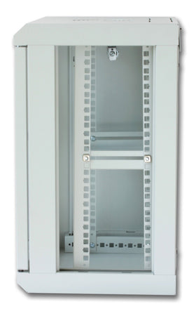 Armadio Rack 10'' a muro 9 unit&agrave con pannelli asportabili Grigio prof. 300 mm
