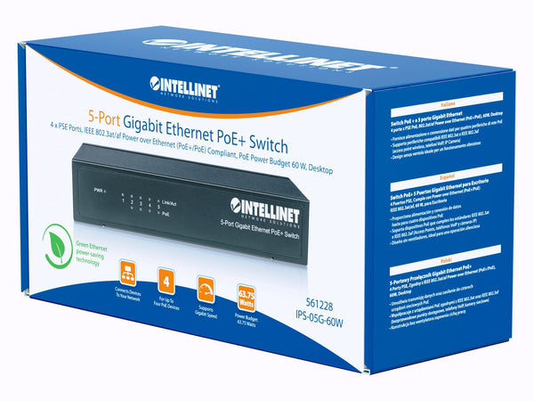 Switch PoE+ 5 porte Gigabit Ethernet