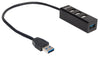 Hub USB 3.0/2.0 Combo 4 porte Nero