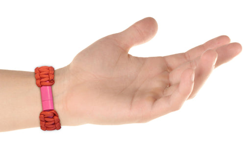 Bracciale Paracord con Micro USB Rosso
