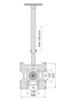 Staffa telescopica per installazione TV LED/LCD a soffitto