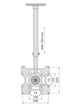 Staffa telescopica per installazione TV LED/LCD a soffitto