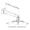 Staffa Universale a Parete-Soffitto per Proiettori Silver