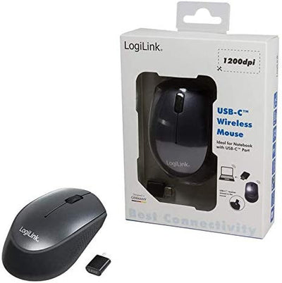 Mouse Ottico Wireless Ricevitore USB-C 1200dpi Nero