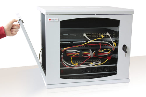 Armadio Rack 19'' a muro 10 unità sezione unica prof. 500mm Nero